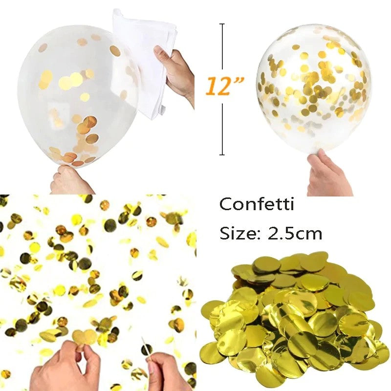 Set 15 baloane pentru petrecere, Flippy, alb/auriu, 30 cm-3