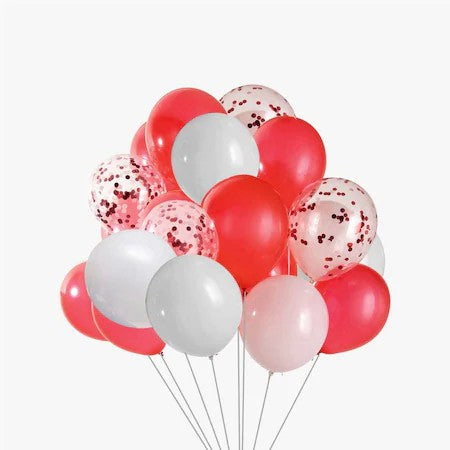 Set 15 baloane pentru petrecere, Flippy, alb/rosu, 30 cm-1