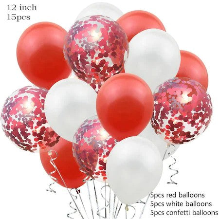 Set 15 baloane pentru petrecere, Flippy, alb/rosu, 30 cm-2