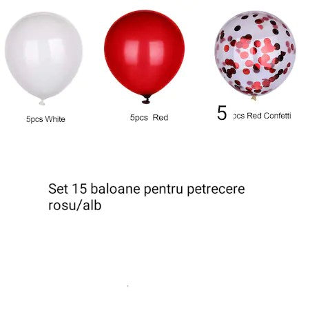 Set 15 baloane pentru petrecere, Flippy, alb/rosu, 30 cm-4