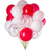 Set 15 baloane pentru petrecere, Flippy, alb/rosu, 30 cm-0