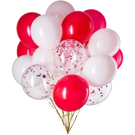 Set 15 baloane pentru petrecere, Flippy, alb/rosu, 30 cm-0