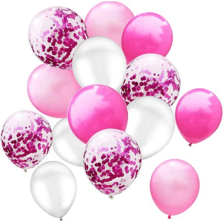 Set 15 baloane pentru petrecere, Flippy, alb/roz, 30 cm-2