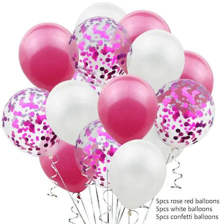 Set 15 baloane pentru petrecere, Flippy, alb/roz, 30 cm-1