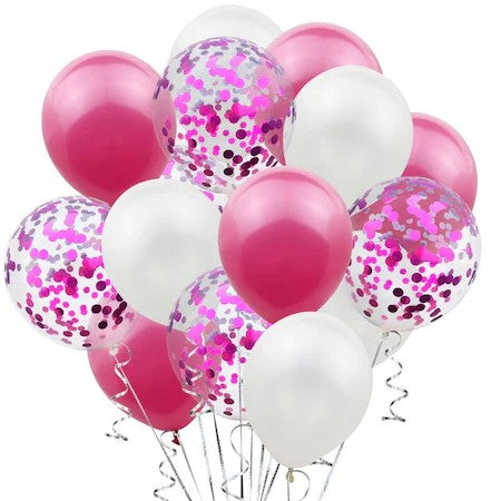 Set 15 baloane pentru petrecere, Flippy, alb/roz, 30 cm-3