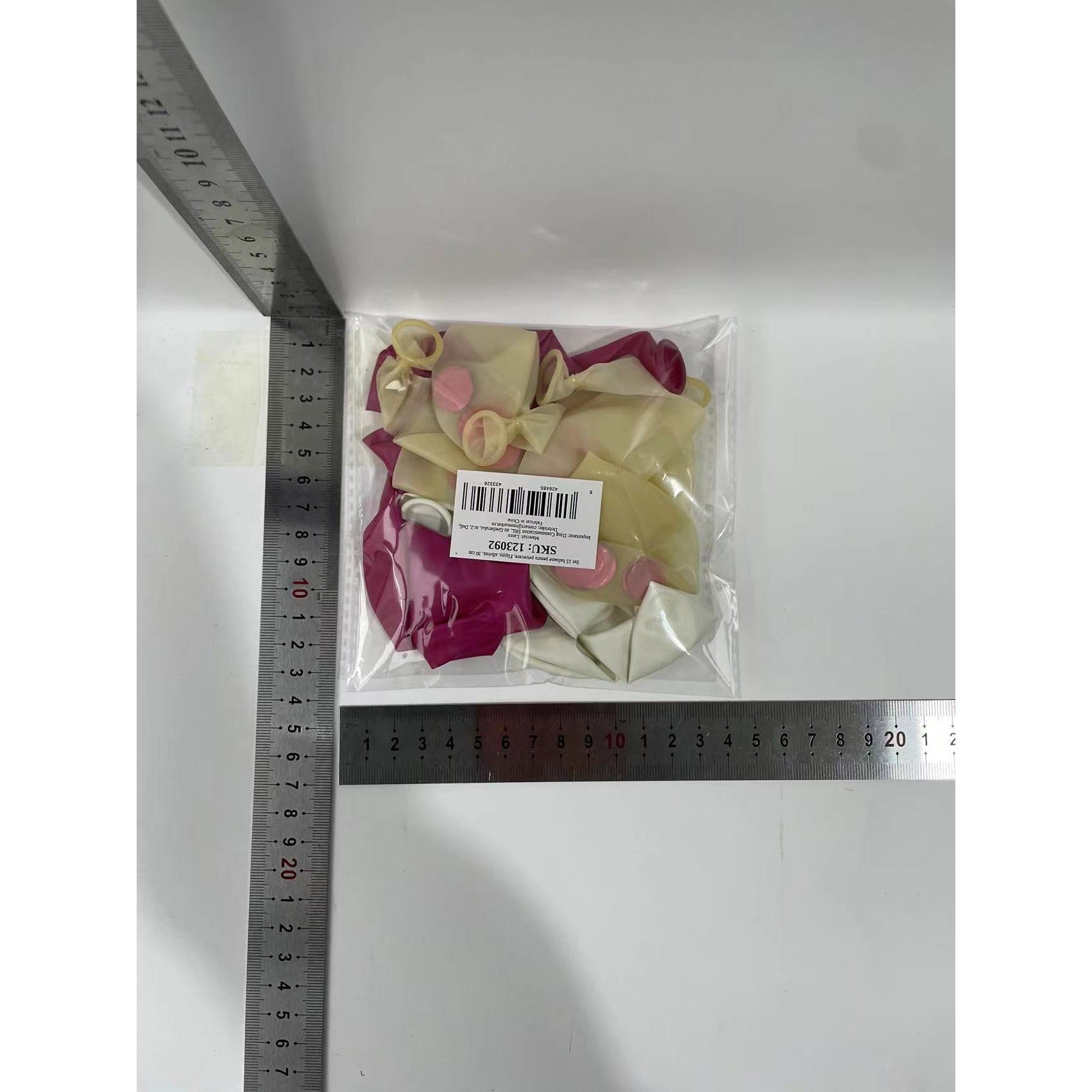 Set 15 baloane pentru petrecere, Flippy, alb/roz, 30 cm-5