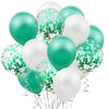 Set 15 baloane pentru petrecere, Flippy, alb/verde, 30 cm
