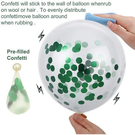 Set 15 baloane pentru petrecere, Flippy, alb/verde, 30 cm-2