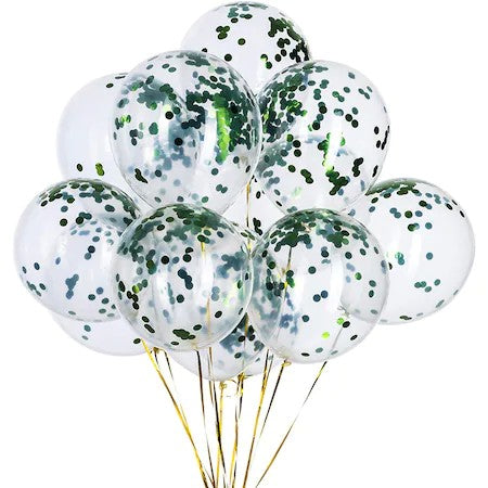 Set 15 baloane pentru petrecere, Flippy, alb/verde, 30 cm-3