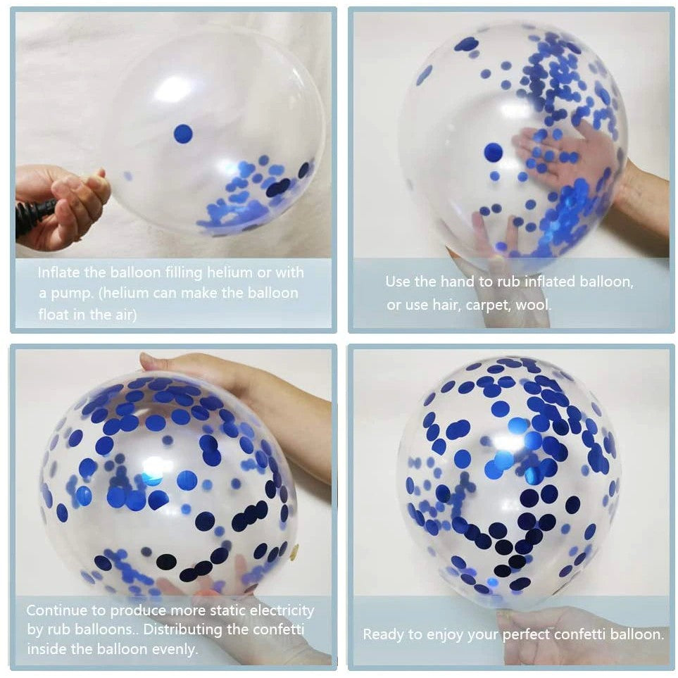 Set 15 baloane pentru petrecere, Flippy, albastru/ alb, 30 cm-2