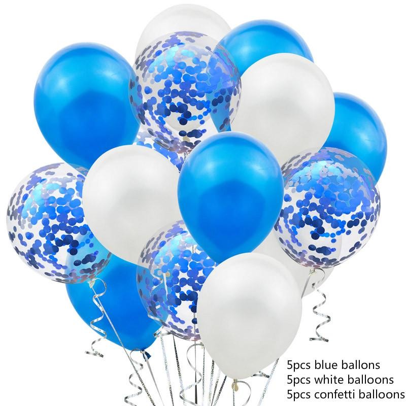 Set 15 baloane pentru petrecere, Flippy, albastru/ alb, 30 cm-3