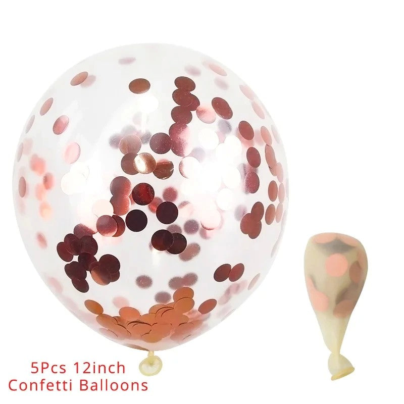 Set 15 baloane pentru petrecere, Flippy, rose gold/ alb, 30 cm-2