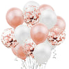 Set 15 baloane pentru petrecere, Flippy, rose gold/ alb, 30 cm-0