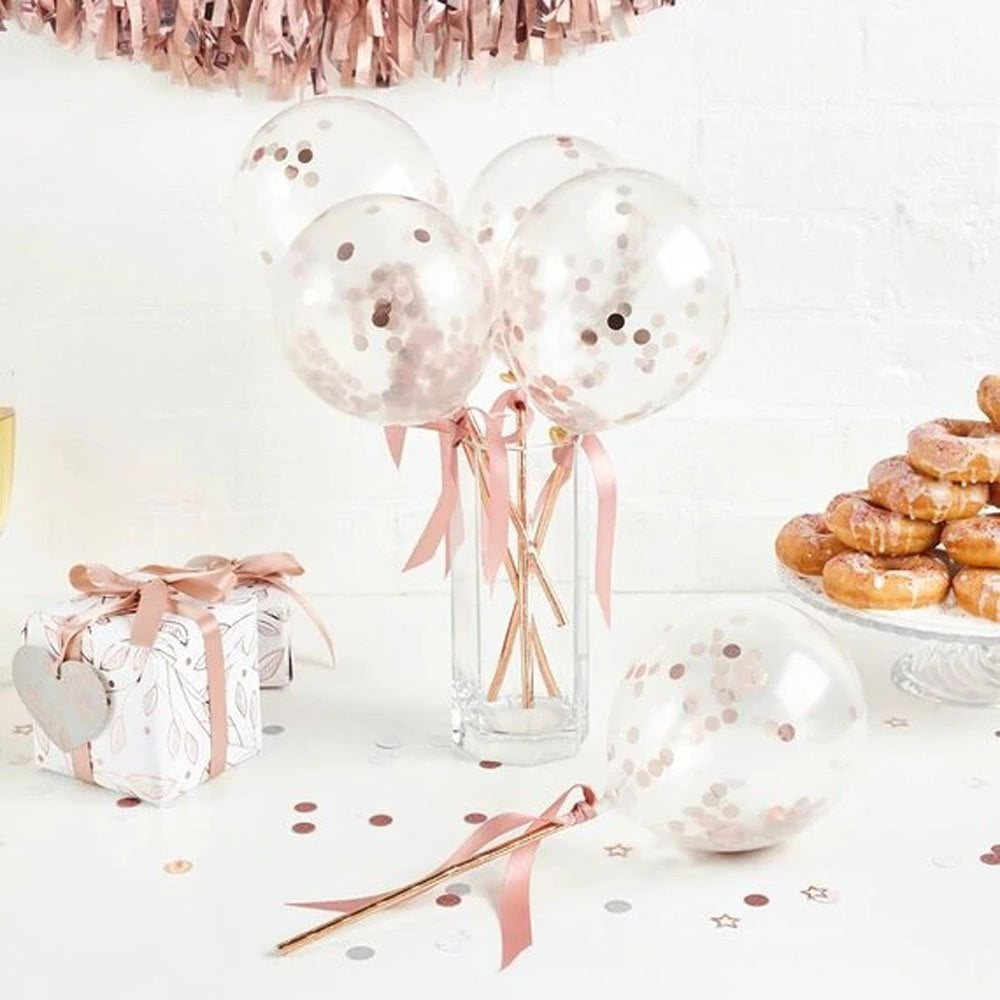 Set 15 baloane pentru petrecere, Flippy, rose gold/ alb, 30 cm-3