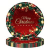 Set 16 Farfurii de Unica Folosinta, Flippy, Model Merry Christmas, Tematica Craciun, 23 cm, Rosu/Verde-0