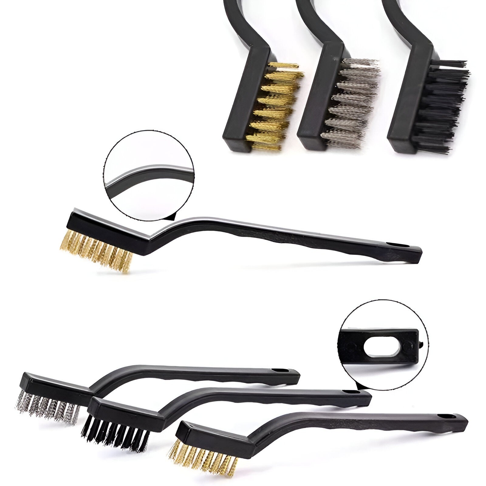 Set 17 Accesorii pentru Curatare Auto, Flippy, Interior si Exterior, 4 Capete pentru Bormasina, 5 Pensule, 3 Perii, 1 Laveta, 1 Manusa, 1 Perie Tripla Grilaj, 2 Bureti, Multicolor-8