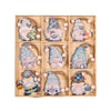 Set 18 Decoratiuni de Craciun din Lemn, Flippy, cu Snur pentru Agatare in Brad, Model Gnomi, Diferite Dimensiuni, Albastru-0