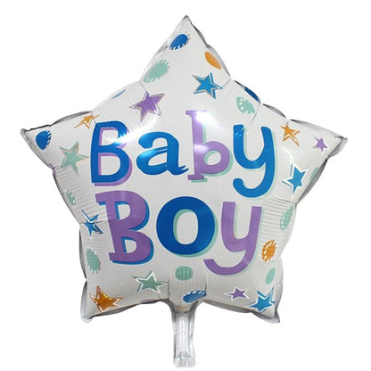 Set 2 Baloane din Folie Metalizata, Flippy, Figurine Stea si Cerc, Tema Botez Baietel, 45 cm, Ambalaj Individual, Pai Inclus, Umflare cu Aer sau Heliu, Albastru-2