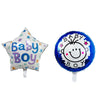 Set 2 Baloane din Folie Metalizata, Flippy, Figurine Stea si Cerc, Tema Botez Baietel, 45 cm, Ambalaj Individual, Pai Inclus, Umflare cu Aer sau Heliu, Albastru-0