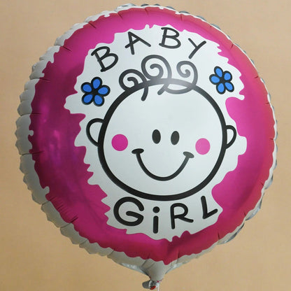 Set 2 Baloane din Folie Metalizata, Flippy, Figurine Inima si Cerc, Tema Botez Fetita, 45 cm, Ambalaj Individual, Pai Inclus, Umflare cu Aer sau Heliu, Roz-3