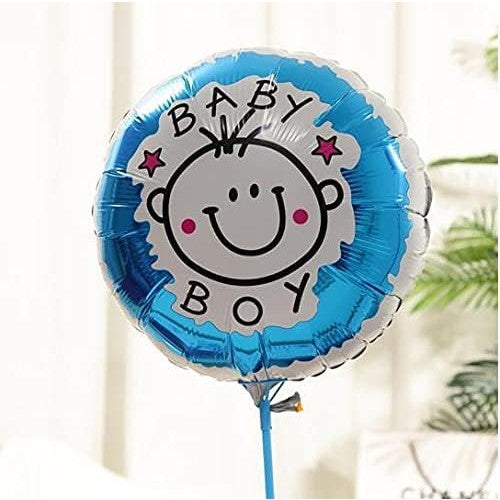 Set 2 Baloane din Folie Metalizata, Flippy, Figurine Stea si Cerc, Tema Botez Baietel, 45 cm, Ambalaj Individual, Pai Inclus, Umflare cu Aer sau Heliu, Albastru-3