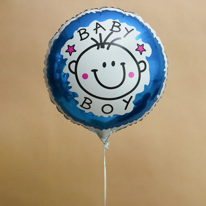 Set 2 Baloane din Folie Metalizata, Flippy, Figurine Stea si Cerc, Tema Botez Baietel, 45 cm, Ambalaj Individual, Pai Inclus, Umflare cu Aer sau Heliu, Albastru-4