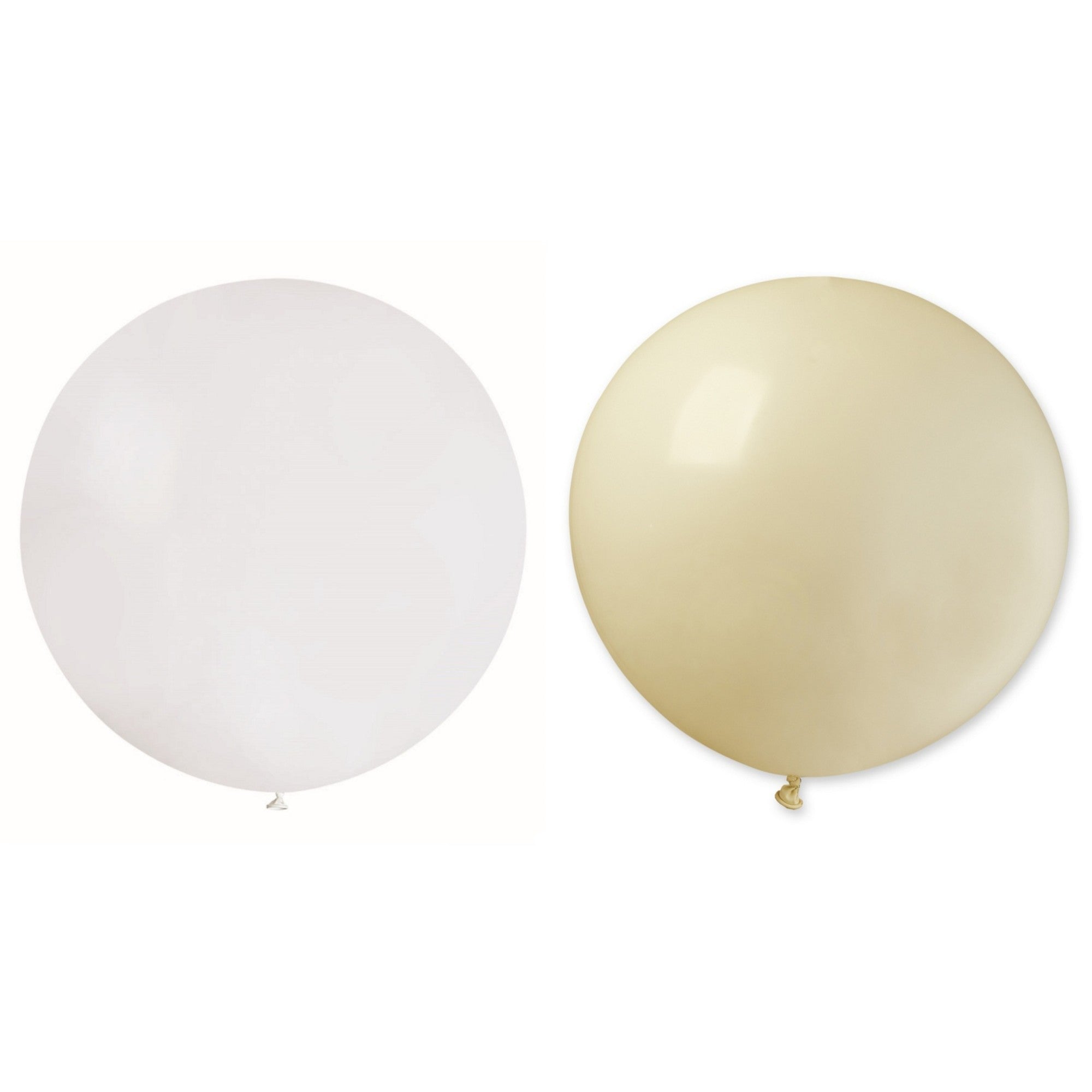 Set 2 Baloane din Latex, Flippy, Model Party Jumbo, 90 cm, Alb Bej, 35 g-0