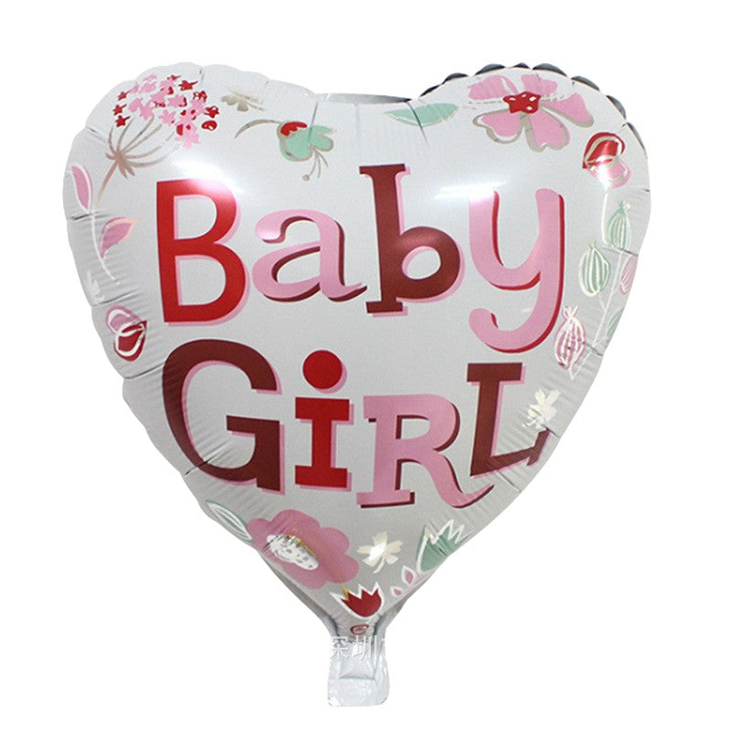 Set 2 Baloane din Folie Metalizata, Flippy, Figurine Inima si Cerc, Tema Botez Fetita, 45 cm, Ambalaj Individual, Pai Inclus, Umflare cu Aer sau Heliu, Roz-2