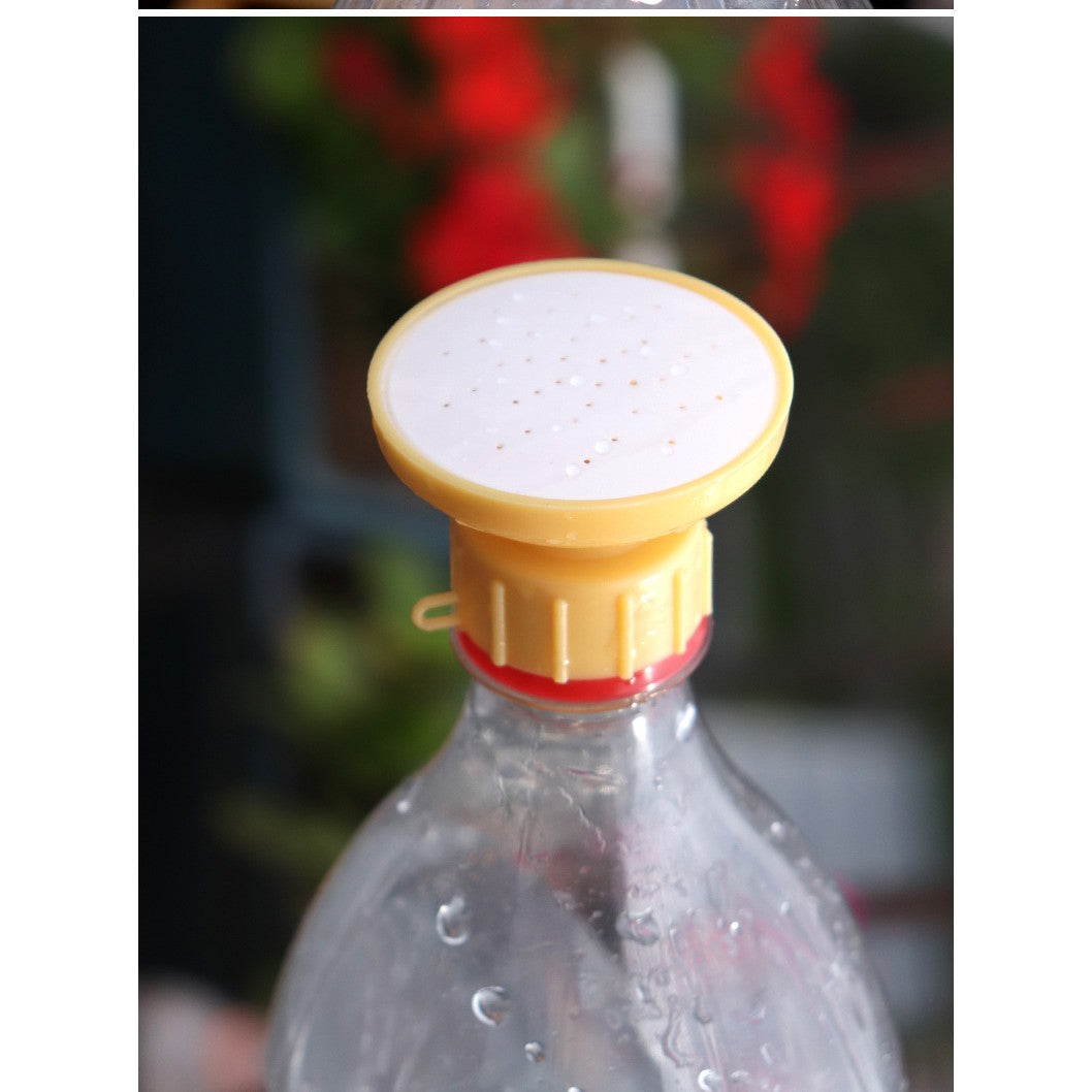Set 2 capace de sticla pentru irigat florile Flippy, stropitoare si teava, practic si usor de utilizat, portabil, reutilizabil, 8 x 7.5 cm, galben-1