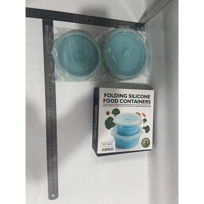 Set 2 caserole rotunde pliabile Flippy, din silicon, rezistenta la temperaturi ridicate, usor de depozitat si curatat, 500 si 800 ml, utilizare in cuptorul cu microunde, albastra-5