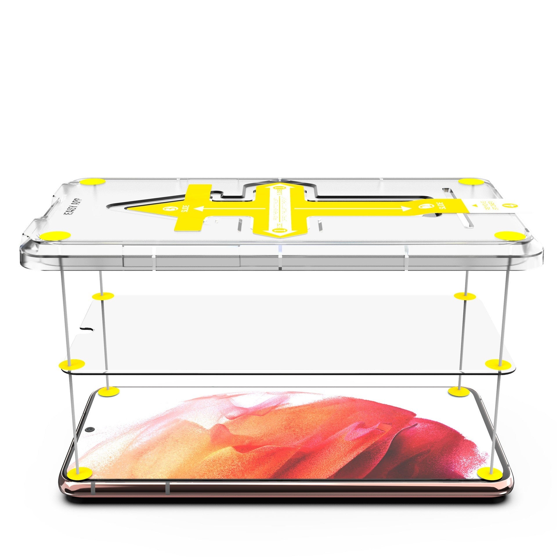Set 2 folii sticla securizata cu sistem de montare usor si rapid Flippy compatibila cu Apple iPhone 12 / 12 Pro Transparent-2