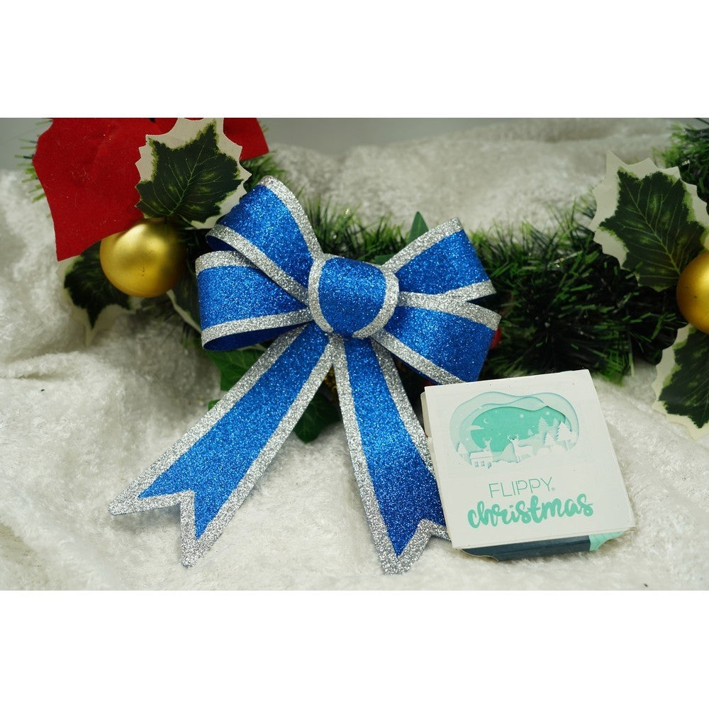 Set 2 fundite pentru brad, Albastre, cu margini argintii, 13 x 18 cm, PVC, Flippy-3