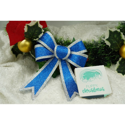 Set 2 fundite pentru brad, Albastre, cu margini argintii, 13 x 18 cm, PVC, Flippy-3