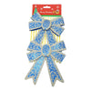 Set 2 fundite pentru brad, Albastre, model spiralat, cu margini aurii, 13 x 18 cm, PVC, Flippy-0