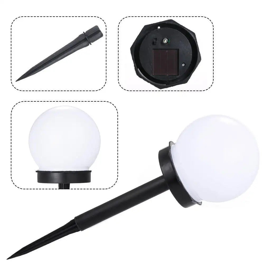 Set 2 Lampi Solare LED, Flippy, Forma Sferica, Tip Glob, Diametru 10 cm, Alb Rece-1