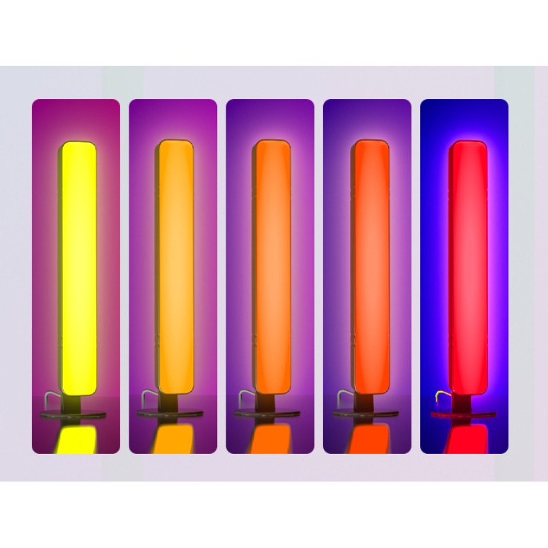 Set 2 Lampi de Birou, Flippy, RGB Colorat, 28 LED, Putere 5V, Telecomanda cu 24 de Taste, Cablu USB, Negru, 25.5x4x3.5cm-4