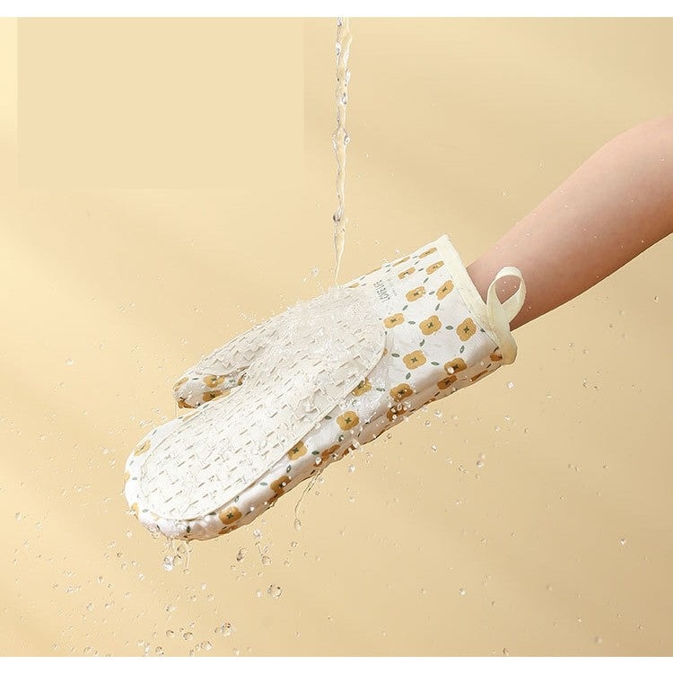 Set 2 manusi cuptor Flippy, manusa de bucatarie,  rezistenta 330 grade, textil si cauciuc, 26.5x18 cm, alb-5