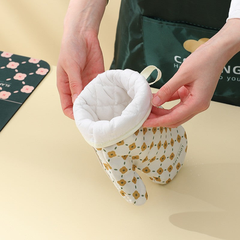 Set 2 manusi cuptor Flippy, manusa de bucatarie,  rezistenta 330 grade, textil si cauciuc, 26.5x18 cm, alb-8