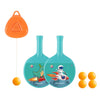Set 2 Palete de Tenis de Masa, Flippy, pentru Copii, Design Animat, Tematica Astronauti, Accesoriu de Agatat Inclus si 4 Mingi, Albastru-0
