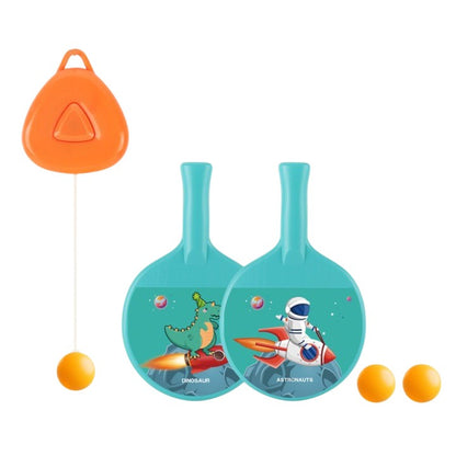 Set 2 Palete de Tenis de Masa, Flippy, pentru Copii, Design Animat, Tematica Astronauti, Accesoriu de Agatat Inclus si 2 Mingi, Albastru-0