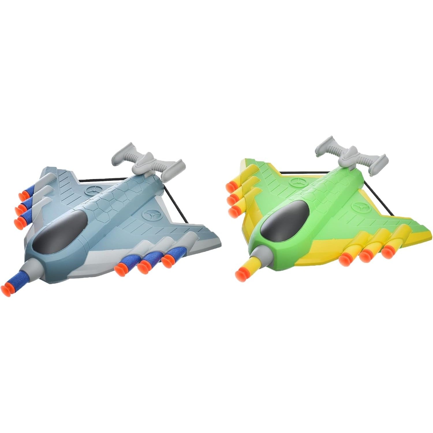 Jucaruie cu Lansator pentru Copii, Flippy, Lanseaza Manual, Tinta, 2 Avioane, 40 de Gloante din Material Moale, Joc Interactiv, 28.5x25x6.3 cm, Gri Verde-3