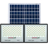 Set 2 proiectoare LED cu Panou Solar Flippy, Senzor de miscare, Telecomanda, Waterproof, 322*2  LED-uri incorporate, 200W, 30*24 cm, IP67, Design Modern, Negru-0