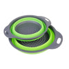 Set 2 strecuratori pliabile din silicon alimentar Flippy, cu manere, fund antiaderent si antialunecare, rotunda, doua dimensiuni, usor de depozitat, compatibil cu masina de spalat vase, verde-0