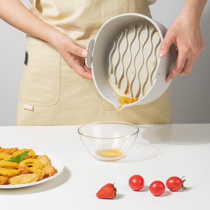 Set 2 tavi din silicon ecologic pentru air fryer Flippy, temperatura maxima 230 grade, reutilizabile, reciclabile, cu manere anti-alunecare, fund antiaderent, 18.7 x 19.5 x 7 cm, gri-8