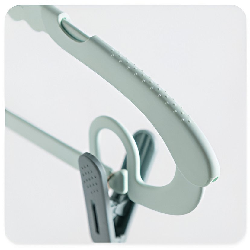 Set 20 de Cleme pentru Haine, Flippy, de Prindere pentru Pantaloni, Atasabile la Umerase, 1.6x2.3x6.35 cm, Verde-3