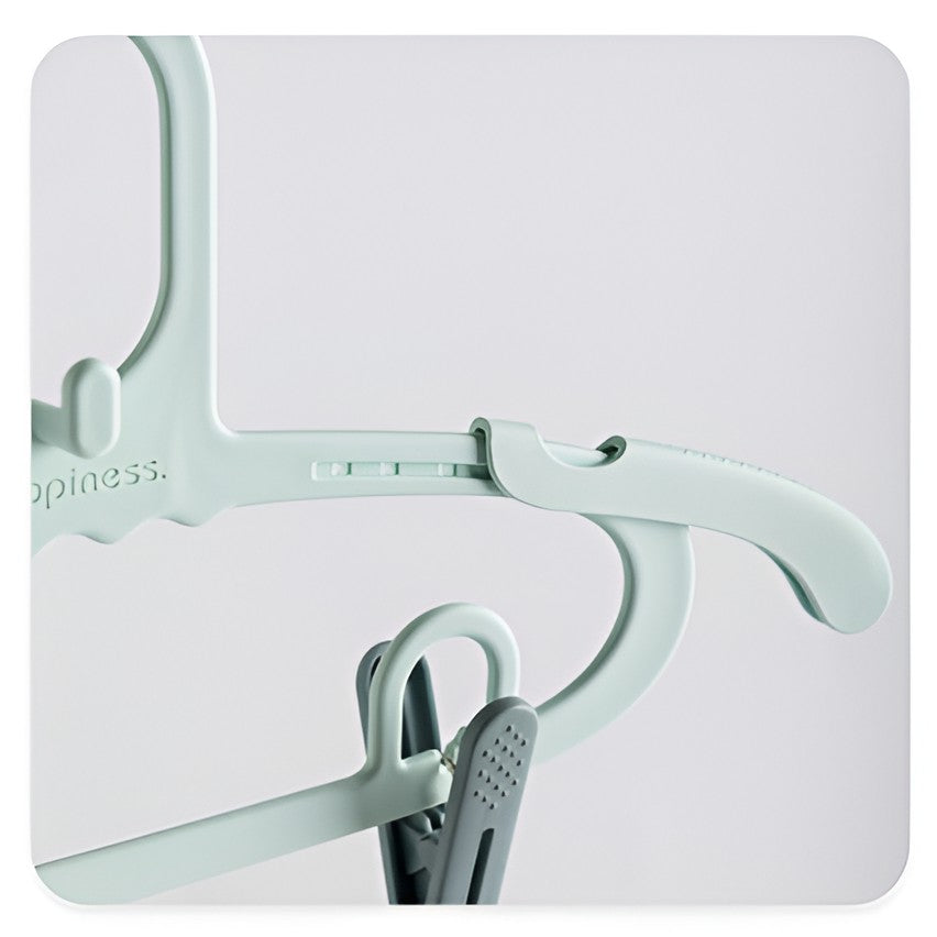 Set 20 de Cleme pentru Haine, Flippy, de Prindere pentru Pantaloni, Atasabile la Umerase, 1.6x2.3x6.35 cm, Verde-4