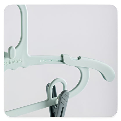 Set 20 de Cleme pentru Haine, Flippy, de Prindere pentru Pantaloni, Atasabile la Umerase, 1.6x2.3x6.35 cm, Verde-4