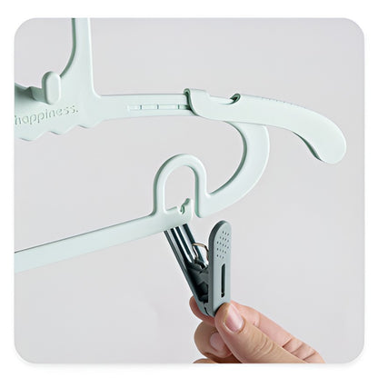 Set 20 de Cleme pentru Haine, Flippy, de Prindere pentru Pantaloni, Atasabile la Umerase, 1.6x2.3x6.35 cm, Verde-5