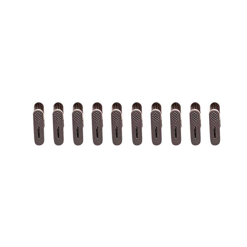 Set 20 de Cleme pentru Haine, Flippy, de Prindere pentru Pantaloni, Atasabile la Umerase, 1.6x2.3x6.35 cm, Maro-0