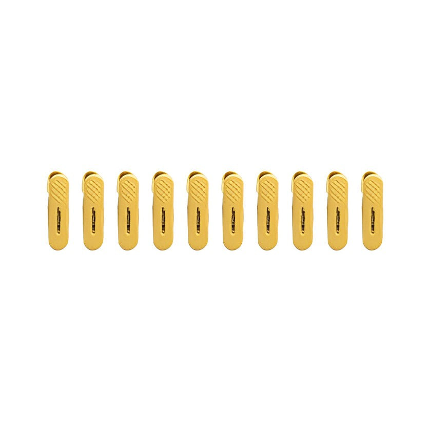 Set 20 de Cleme pentru Haine, Flippy, de Prindere pentru Pantaloni, Atasabile la Umerase, 1.6x2.3x6.35 cm, Galben-0